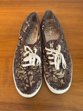 Keds Women's Rifle Paper Co Canvas Sneakers with Gold Floral Print